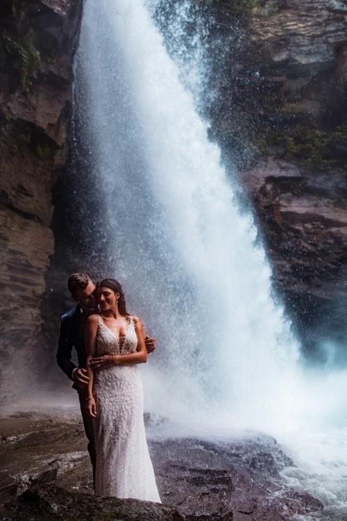 Revelstoke Wedding Photographer: Majestic Mountain Waterfall Weddings by Jenna Grey