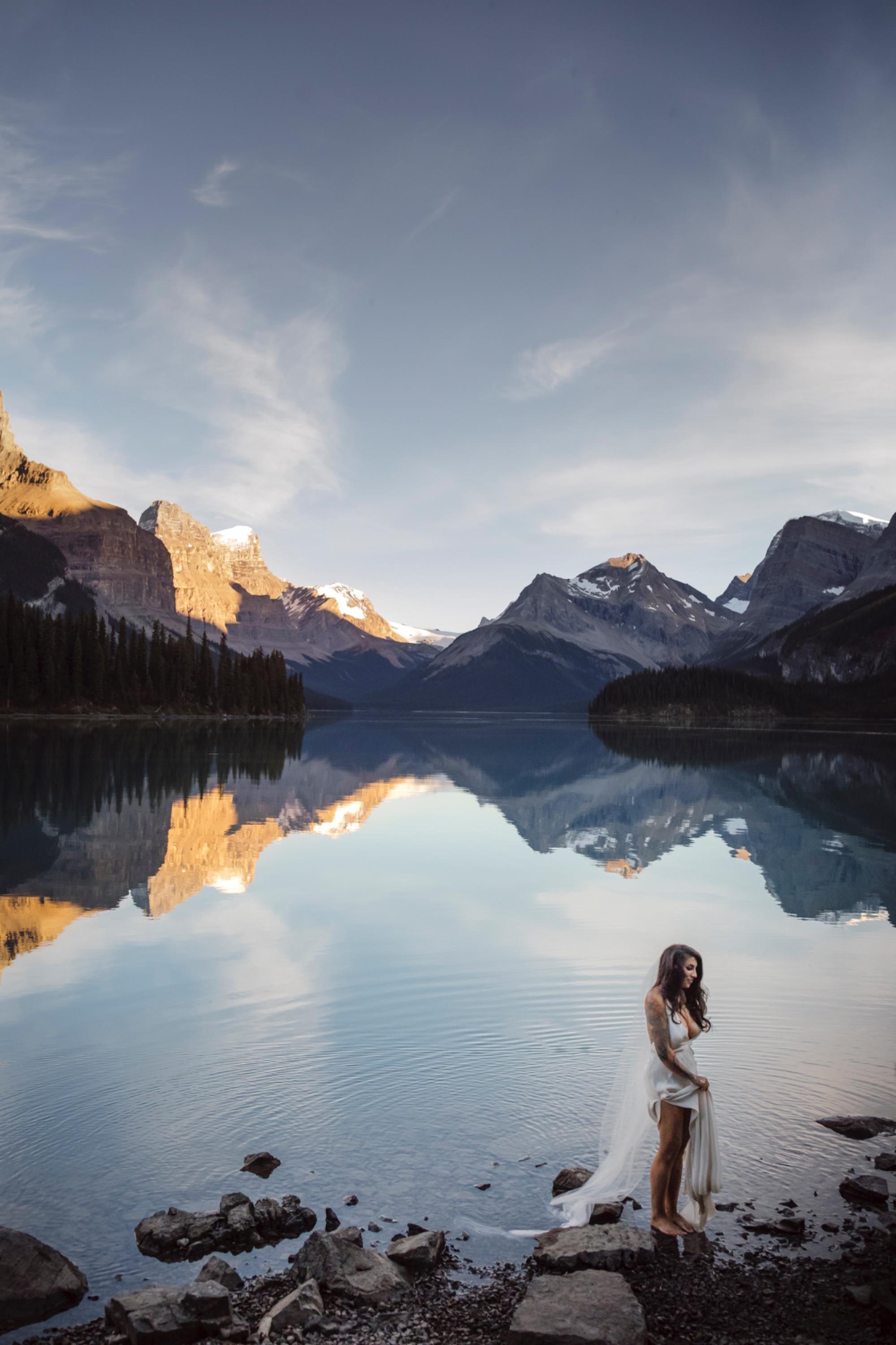 Jasper Wedding Photographer Captures Intimate Maligne Lake Wedding